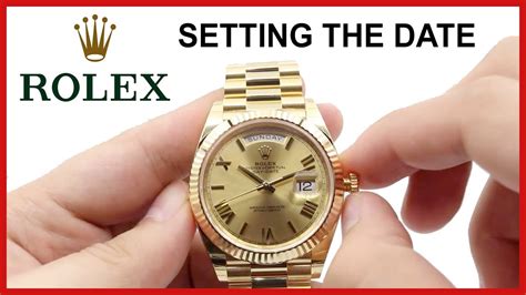 rolex set date 10pm|how to adjust rolex time.